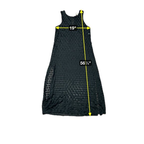 Bill Blass Swim Sheer Black Textured Maxi Dress Sleeveless Medium - Picture 7 of 8